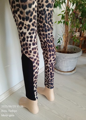 #TÜVİD MARKAKahverengi Leopar Desenli Kadın Tayt - Görsel 5