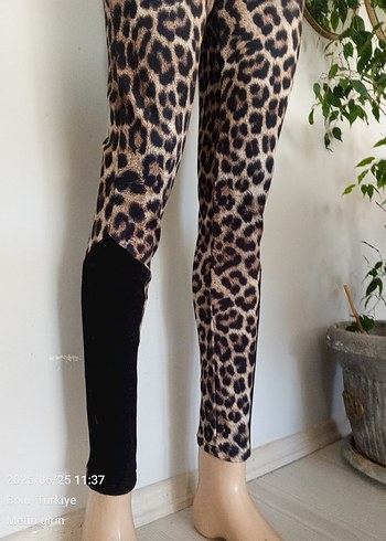 #TÜVİD MARKAKahverengi Leopar Desenli Kadın Tayt - Görsel 6