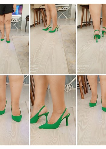 #Yeşil Rugan Stiletto Kadın Ayakkabı - Görsel 5