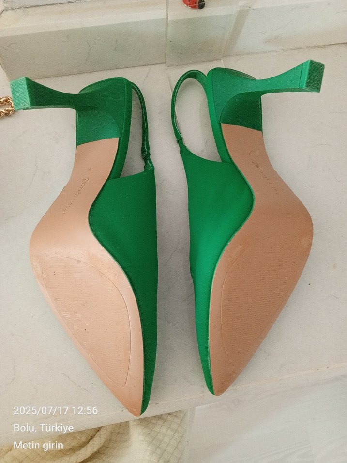 #Yeşil Rugan Stiletto Kadın Ayakkabı - Görsel 4