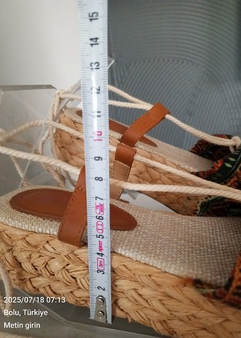 #TWİST Etnik Desenli Bağcıklı Kadın Dolgu Topuklu Sandalet - Görsel 5