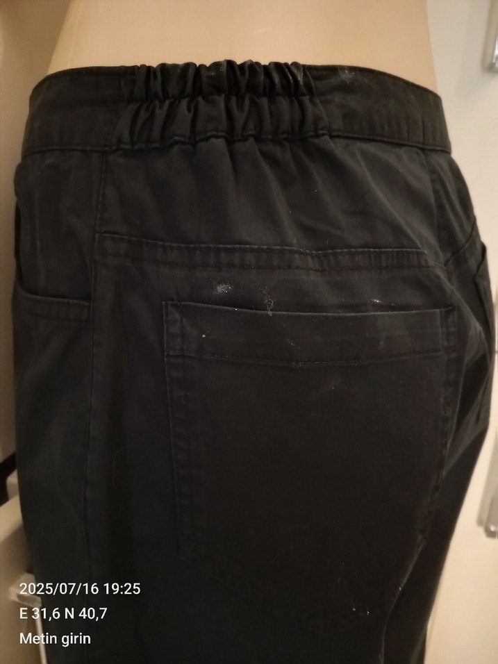 #Siyah Midi Kadın Kumaş Pantolon - Görsel 4