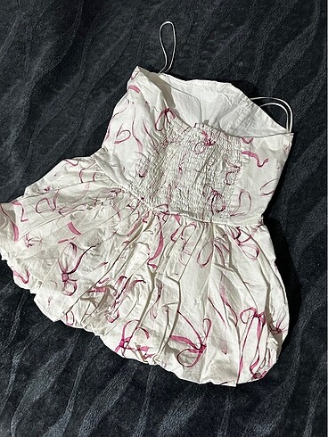 xs Beden Kurdele Desenli Crop Top