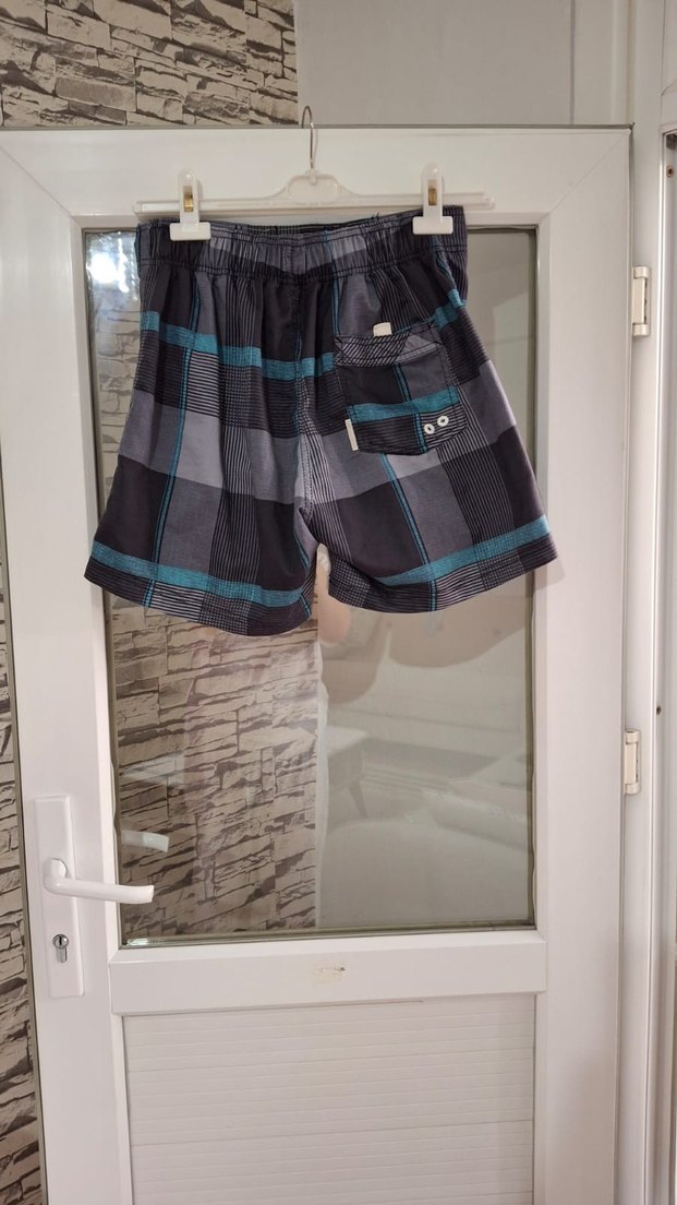 Gri Kareli Erkek  Mayo Şortu - Görsel 2