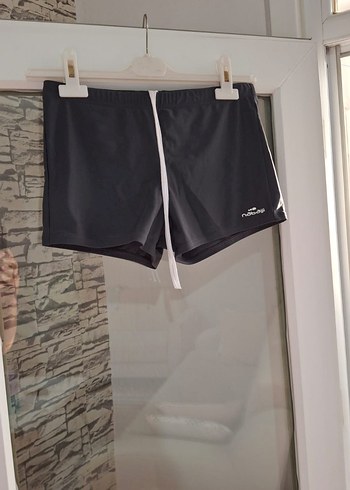 Erkek Siyah Mini Spor Yüzme Şortu
