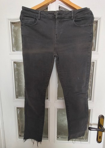 Gri Kadın Denim Pantolon Midi Boy
