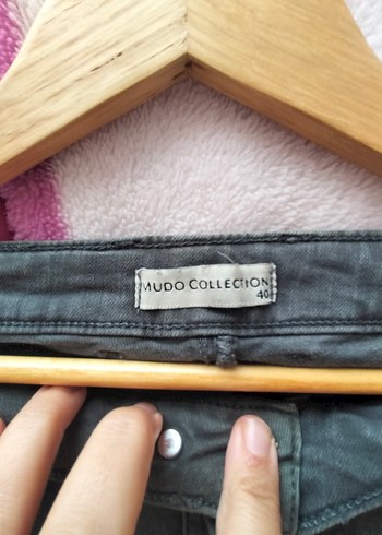 40 Beden Gri Kadın Denim Pantolon Midi Boy