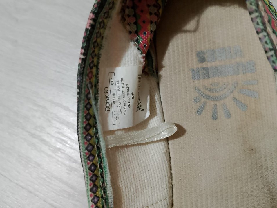 Renkli bağlama desenli dolgu topuk espadril - Görsel 5