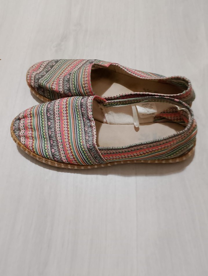 Renkli bağlama desenli dolgu topuk espadril - Görsel 3