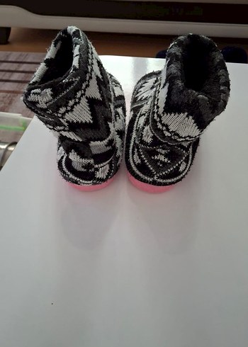 Kız Çocuk Örgü Desenli Sıcak Ev Terliği - Görsel 2