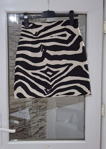 Beymen Club Zebra Desenli Siyah Beyaz Mini Etek