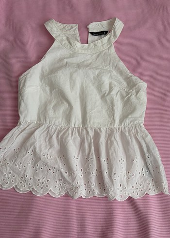 Fırfırlı Nakışlı Beyaz Bluz - Görsel 5