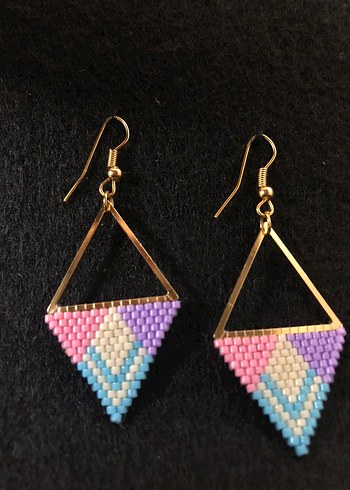 Boncuk İşlemeli Miyuki Bohem Küpe - Görsel 2