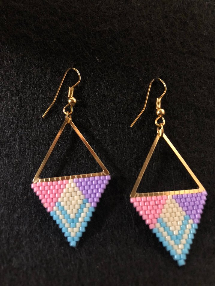 Boncuk İşlemeli Miyuki Bohem Küpe - Görsel 2