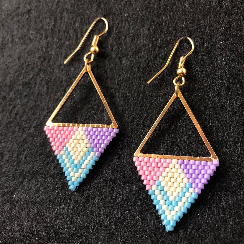 Boncuk İşlemeli Miyuki Bohem Küpe - Görsel 4