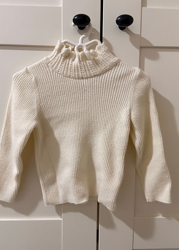 Krem Yüksek Yakalı Triko  Kazak - Görsel 2