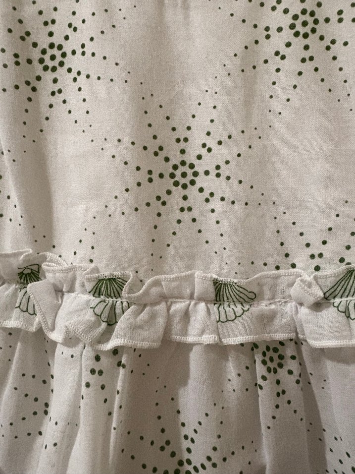 Kız Çocuk Beyaz Nakışlı Fırfırlı Elbise - Görsel 3