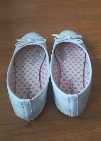 Kız Çocuk Beyaz Fiyonklu 32 numara Babet - Görsel 2