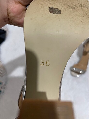 36 Beden gri Renk Topuklu ayakkabı