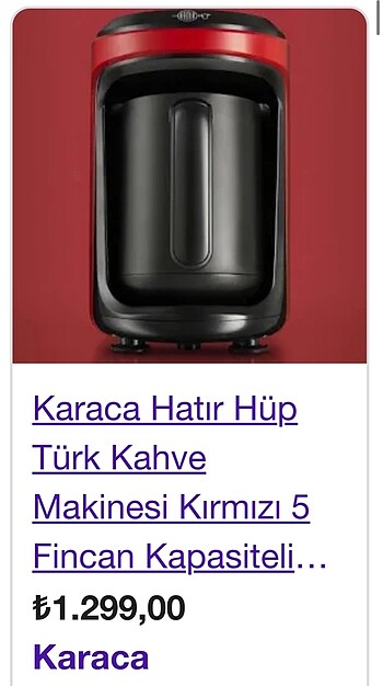 Beden Renk Karaca hatır hüp kahve makinesi