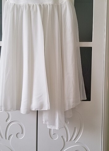 s Beden beyaz Renk Beyaz Şifon Elbise