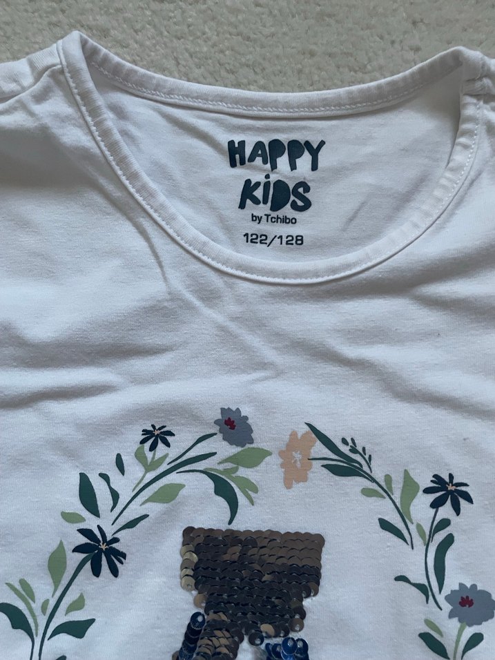 Baskılı Uzun Kollu Beyaz Kız Tişörtü - Görsel 2