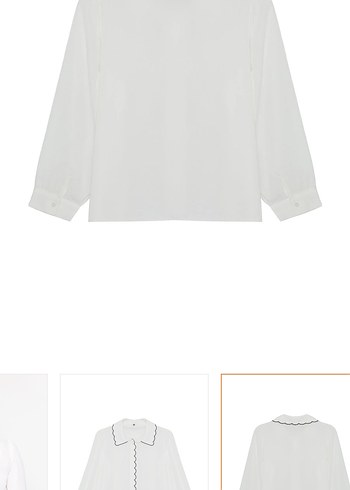 İş için Beyaz Nakışlı V Yaka Kadın Gömlek - Görsel 8