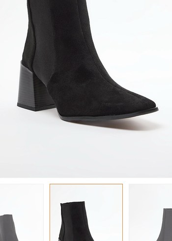 Siyah Süet Kadın Topuklu Bot - Görsel 4