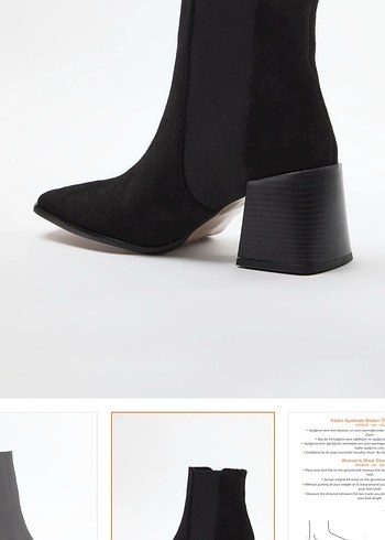 Siyah Süet Kadın Topuklu Bot - Görsel 5