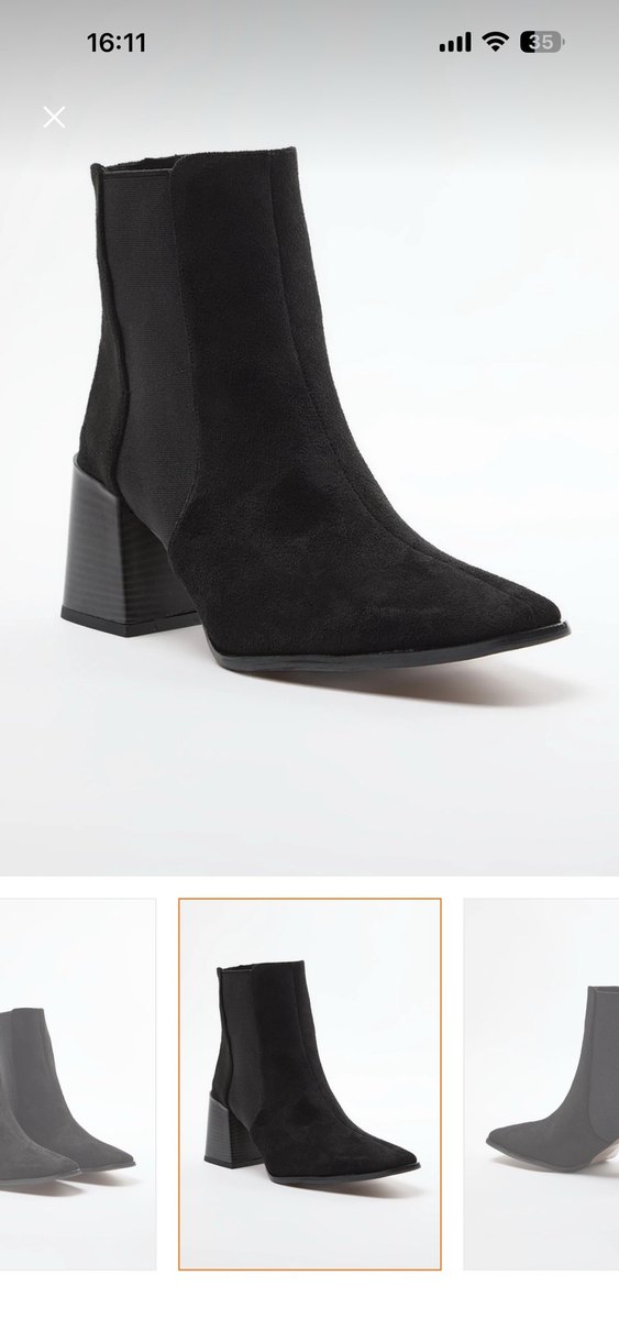 Siyah Süet Kadın Topuklu Bot - Görsel 4