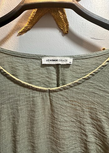 Gri Keten Uzun Salaş Elbise - Görsel 2