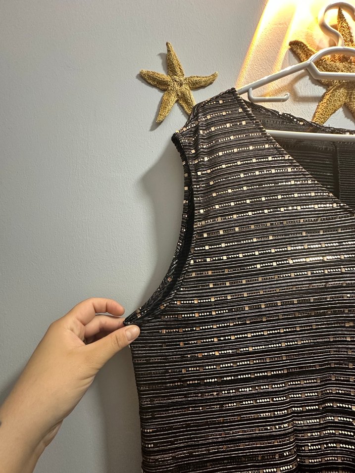 Kahverengi V Yaka Kolsuz Uzun Elbise - Görsel 2