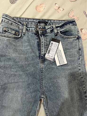 Açık Mavi Tall Yırtmaçlı Yüksek Bel Flare Jeans