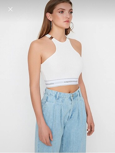 36 Beden Trendyolmilla x sagaza crop bluz