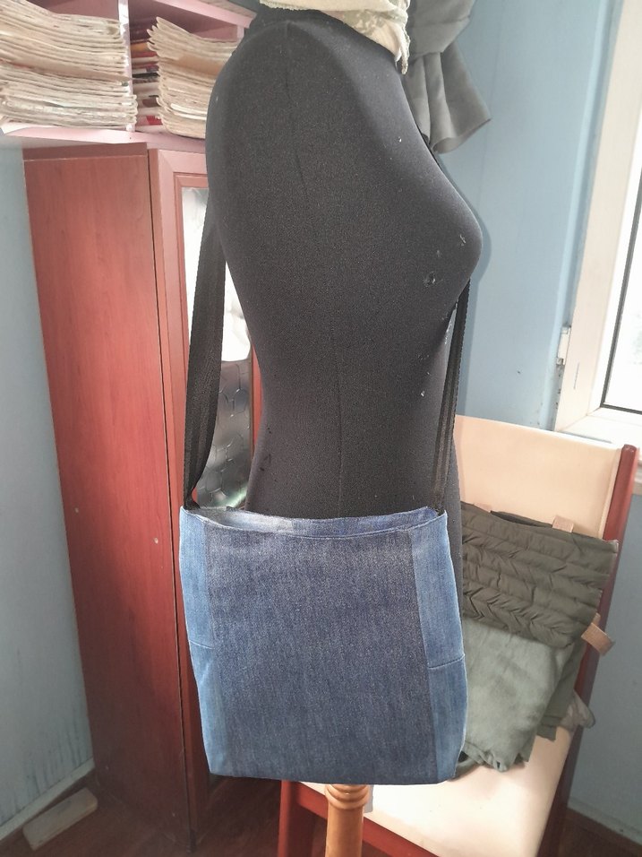 Kot Kumaşlı Fermuarlı Kadın Çanta - Görsel 2