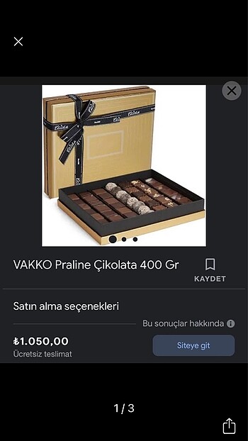 Diğer Vakko praline çikolata 400 gr