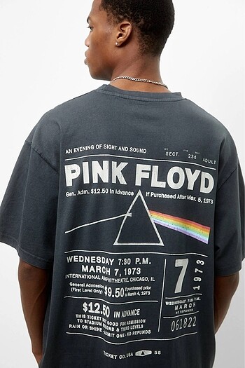xl Beden Pink Floyd Sırt Baskılı Pull And Bear Tshirt