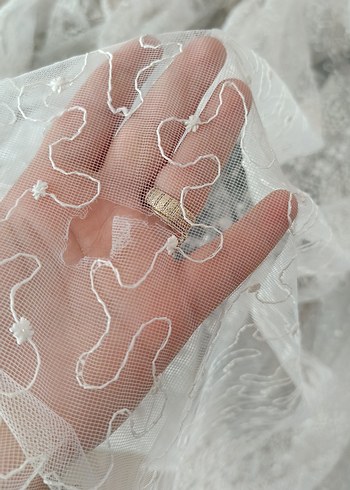 Bohem İşlemeli Gri Tül Perde - Görsel 4