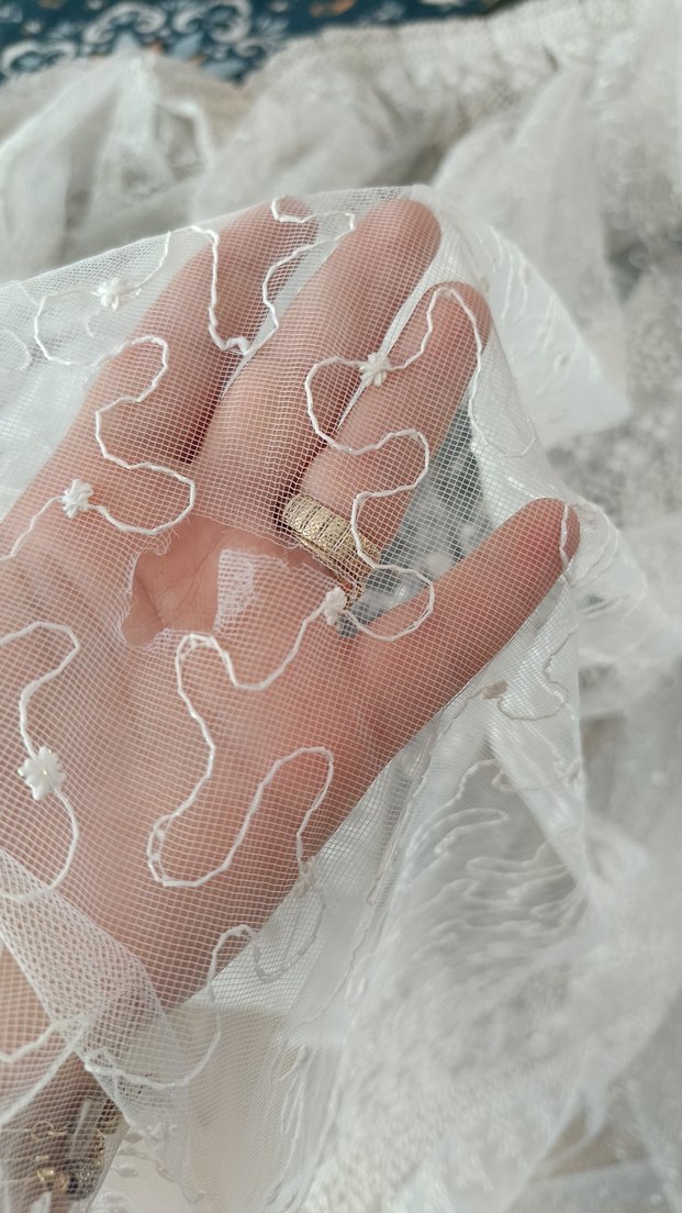 Bohem İşlemeli Gri Tül Perde - Görsel 4