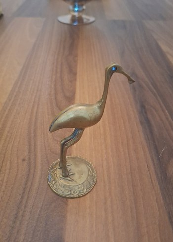 VİNTAGE PİRİNÇ KUŞ FİGÜRÜ - Görsel 2