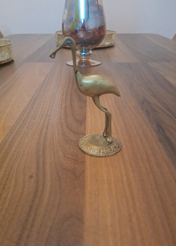 VİNTAGE PİRİNÇ KUŞ FİGÜRÜ - Görsel 4