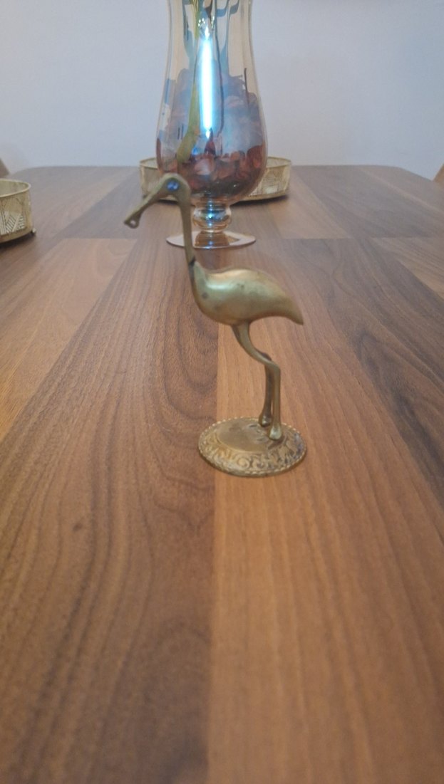 VİNTAGE PİRİNÇ  KUŞ FİGÜRÜ - Görsel 4