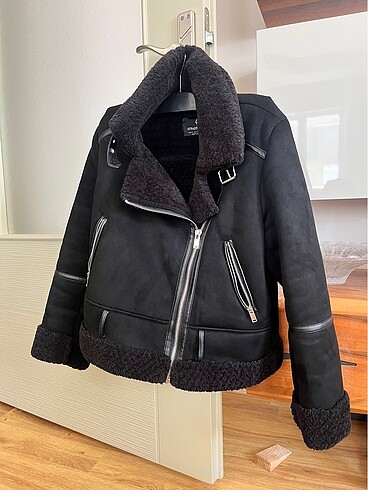 STRADIVARIUS SİYAH BIKER CEKET