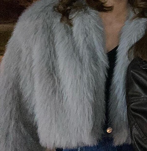 Zara Gri yumuşak kürk