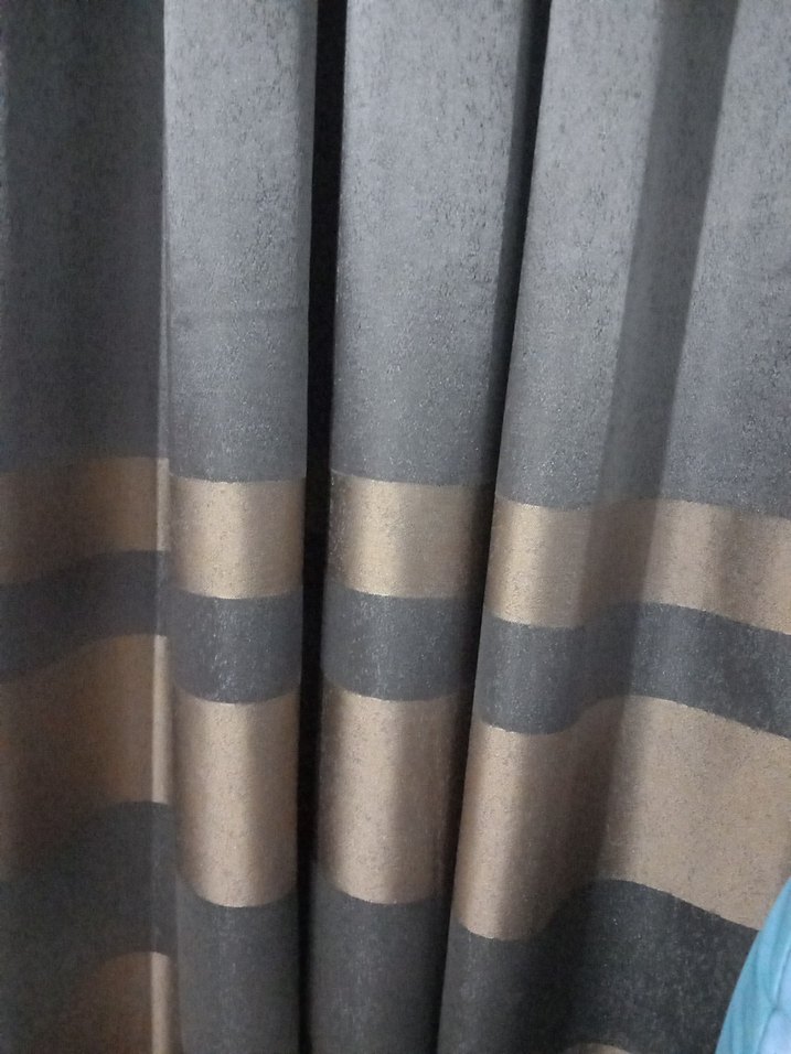 Gri ve Kahverengi Çizgili Modern Perdel fon - Görsel 3