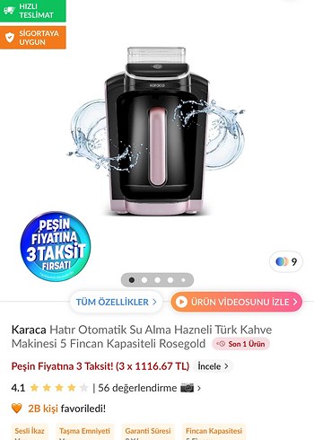 Karaca Siyah Kahve Makinesi - Görsel 5