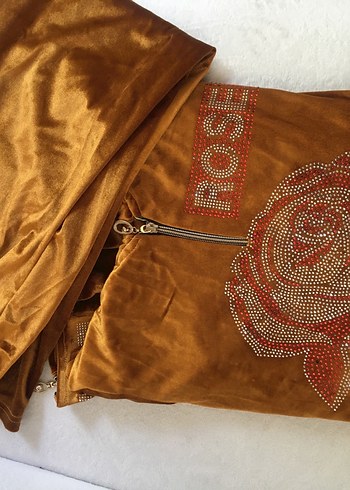 Pierre Cardin Kahverengi Süet Parlak Payetli Kadın Takım