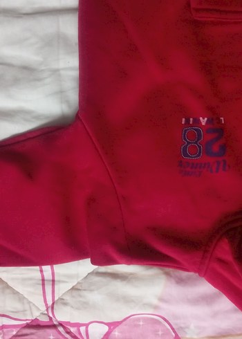 Kız Çocuk Kapüşonlu Fermuarlı Pembe Ceket - Görsel 5