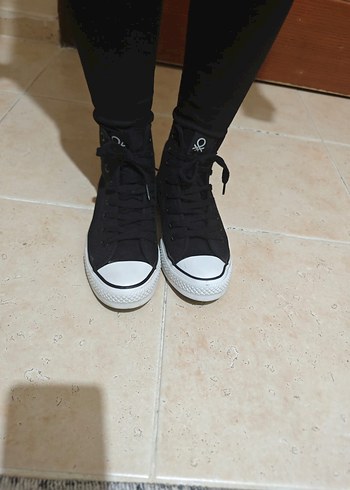 Benetton Siyah Platform Topuklu Kadın Spor Ayakkabı - Görsel 8