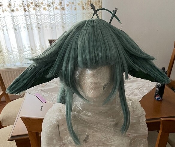 s Beden çeşitli Renk HuoHuo Fullset Cosplay Kostum + Peruk + Prop